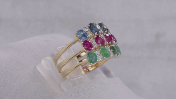 B-314 | Anello Zaffiro Rubino Smeraldo