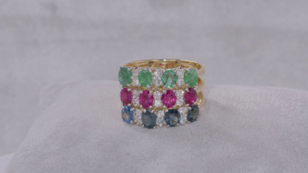 B-314 | Anello Zaffiro Rubino Smeraldo - immagine 5